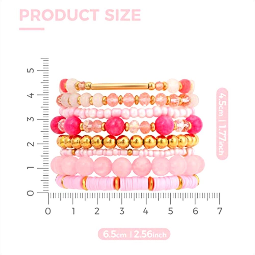 Multi-Layer Beaded Stacking Bracelet Set, 8 Pcs S… - image 2